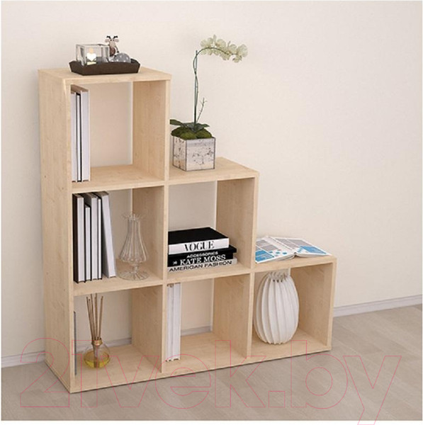 Изображение товара Стеллаж Polini Kids Home Smart Каскадный 6 секций (дуб)