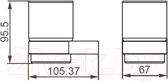Изображение товара Стакан для зубной щетки и пасты Aquanet 5684MB (черный матовый)