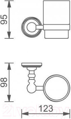 Изображение товара Стакан для зубной щетки и пасты Aquanet 4684 (золото)