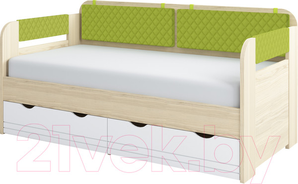 Изображение товара Кровать-тахта детская Аквилон Стиль №800.4 (туя светлая/лайм)