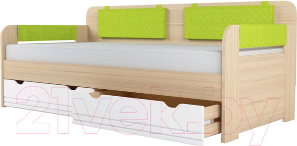 Изображение товара Кровать-тахта Аквилон Стиль №900.4 (туя светлая/лайм)