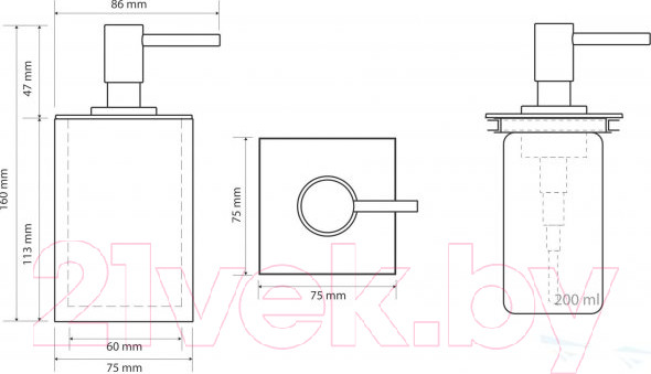 Изображение товара Дозатор для жидкого мыла Bemeta 145709314