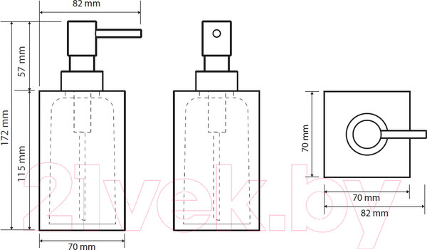 Изображение товара Дозатор для жидкого мыла Bemeta Vista 120109016-100