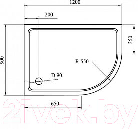 Изображение товара Душевой поддон Cezares TRAY-M-RH-120/90-550-35-W-R