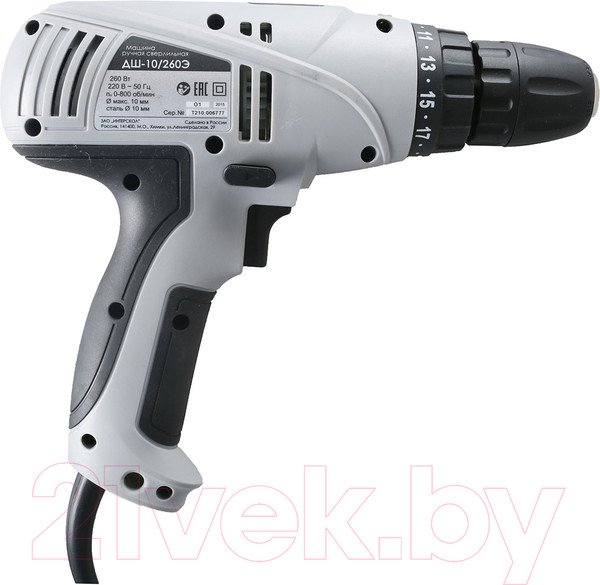 Изображение товара Дрель-шуруповерт Интерскол ДШ-10/260Э (210.1.1.00)