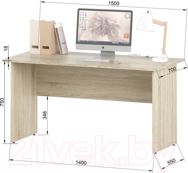 Изображение товара Письменный стол Славянская столица С-1-15 (дуб сонома)