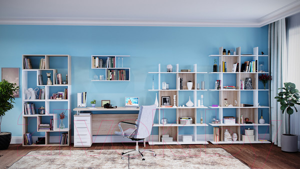 Изображение товара Стеллаж Сокол-Мебель Из 4 модулей (дуб сонома)