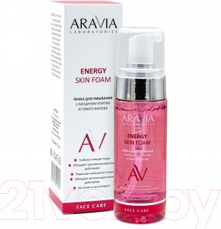 Изображение товара Пенка для умывания Aravia Laboratories Energy Skin Foam с муцином улитки и гинкго билоба (150мл)