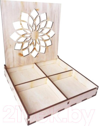 Изображение товара Заготовка для творчества ПАЛИТРА Шкатулка с отделениями Цветок / 716