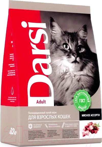 Изображение товара Сухой корм для кошек Darsi Adult Мясное ассорти / 37117 (300г)