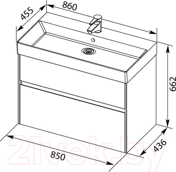 Изображение товара Тумба под умывальник Aquanet Бруклин 85 / 203960