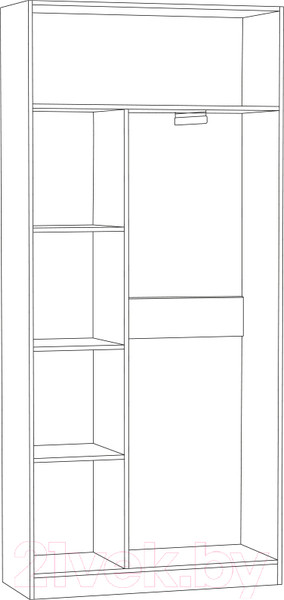 Изображение товара Шкаф Mobi Ливерпуль (белый/ясень ваниль НМ-1012-100 ПВХ)