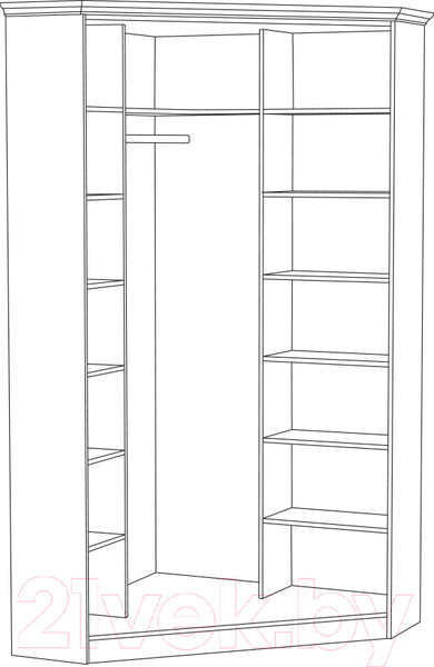 Изображение товара Шкаф Mobi Ливерпуль 13.124 (белый/ясень ваниль НМ-1012-100 ПВХ)