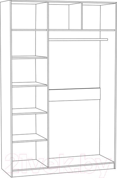 Изображение товара Шкаф Mobi Ливерпуль 08.45 (белый/ясень ваниль НМ-1012-100 ПВХ)