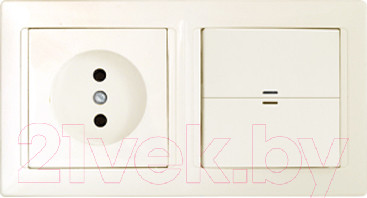 Изображение товара Блок выключатель+розетка Bylectrica Стиль 2В-РЦ-699 (бежевый)