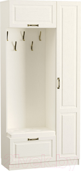 Изображение товара Секция в прихожую Mobi Ливерпуль 13.21 (белый/ясень ваниль НМ-1012-100 ПВХ)