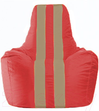 Изображение товара Бескаркасное кресло Flagman Спортинг С1.1-171 (красный/тёмно-бежевые полоски)
