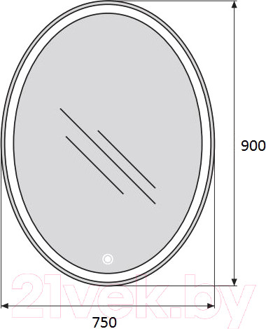 Изображение товара Зеркало BelBagno SPC-VST-750-900-LED-TCH