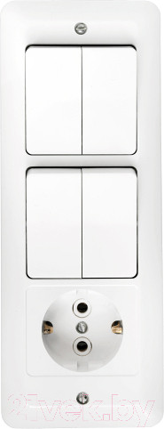 Изображение товара Блок выключатель+розетка Bylectrica Паритет 4В-РЦ-704 (белый)