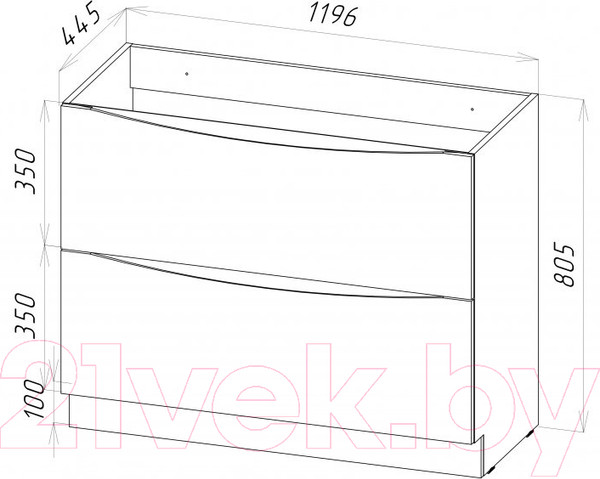Изображение товара Тумба под умывальник BelBagno Marino-1200-2C-PIA-BL-P