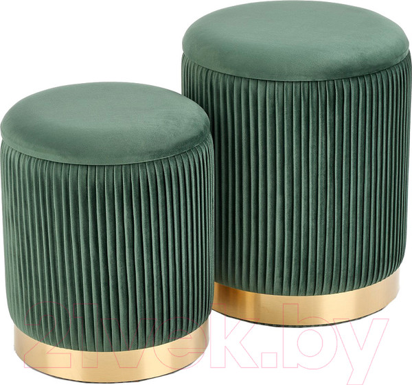 Изображение товара Комплект мягкой мебели Halmar Monty / V-CH-Monty-Pufa-C-Zielony (темно-зеленый/золото)