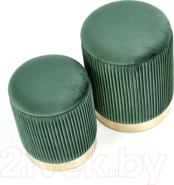 Изображение товара Комплект мягкой мебели Halmar Monty / V-CH-Monty-Pufa-C-Zielony (темно-зеленый/золото)