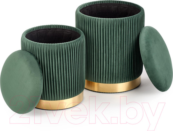 Изображение товара Комплект мягкой мебели Halmar Monty / V-CH-Monty-Pufa-C-Zielony (темно-зеленый/золото)
