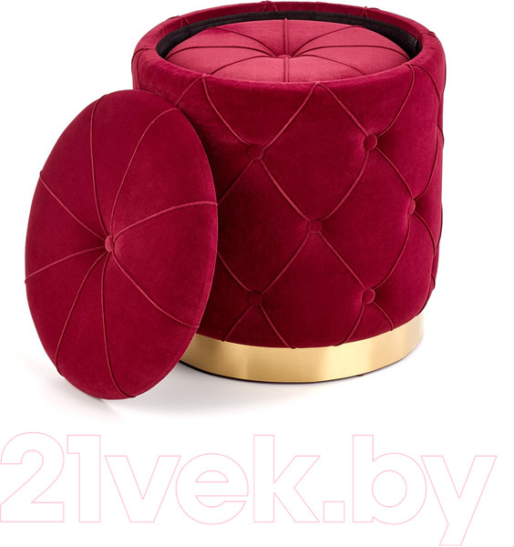 Изображение товара Комплект мягкой мебели Halmar Polly / V-CH-Polly-Pufa-Bordowy (бордовый/золото)