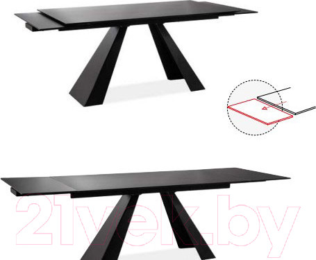 Изображение товара Обеденный стол Signal Salvadore 160 (черный матовый)
