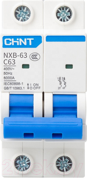 Изображение товара Выключатель автоматический Chint NXB-63 2P 20A 6kA C / 814093