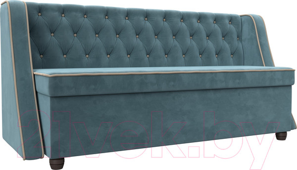 Изображение товара Скамья кухонная мягкая Лига Диванов Лофт 239 / 104546 (велюр, бирюзовый)