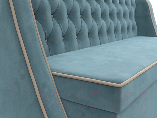 Изображение товара Скамья кухонная мягкая Лига Диванов Лофт 239 / 104546 (велюр, бирюзовый)