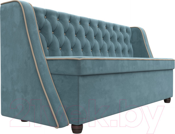 Изображение товара Скамья кухонная мягкая Лига Диванов Лофт 239 / 104546 (велюр, бирюзовый)