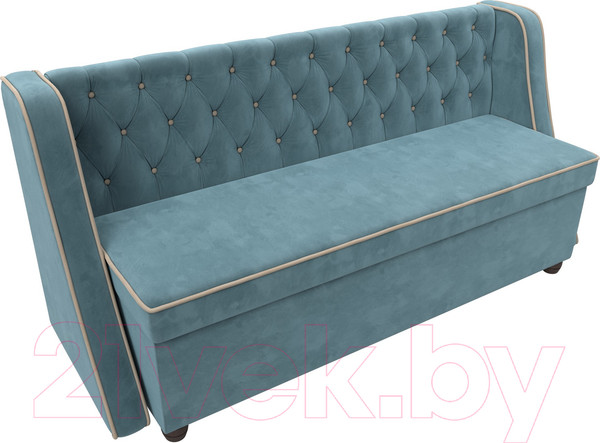 Изображение товара Скамья кухонная мягкая Лига Диванов Лофт 239 / 104546 (велюр, бирюзовый)