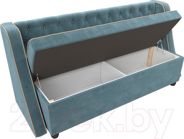 Изображение товара Скамья кухонная мягкая Лига Диванов Лофт 239 / 104546 (велюр, бирюзовый)