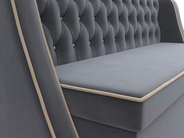 Изображение товара Скамья кухонная мягкая Лига Диванов Лофт 239 / 104550 (велюр, серый)