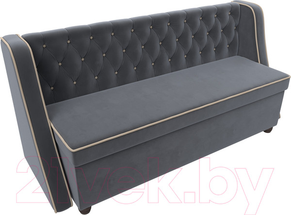 Изображение товара Скамья кухонная мягкая Лига Диванов Лофт 239 / 104550 (велюр, серый)