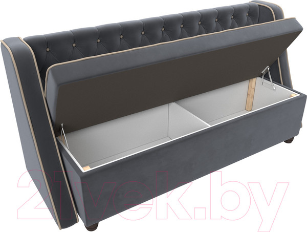 Изображение товара Скамья кухонная мягкая Лига Диванов Лофт 239 / 104550 (велюр, серый)