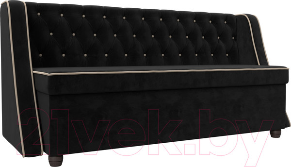Изображение товара Скамья кухонная мягкая Лига Диванов Лофт 239 / 104552 (велюр, черный)