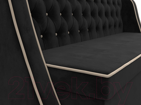 Изображение товара Скамья кухонная мягкая Лига Диванов Лофт 239 / 104552 (велюр, черный)