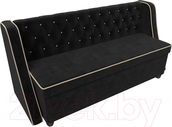 Изображение товара Скамья кухонная мягкая Лига Диванов Лофт 239 / 104552 (велюр, черный)