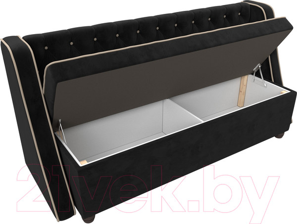 Изображение товара Скамья кухонная мягкая Лига Диванов Лофт 239 / 104552 (велюр, черный)