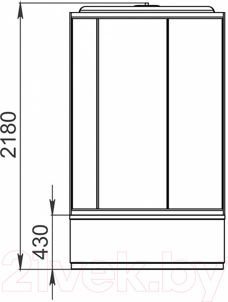 Изображение товара Душевая кабина Domani-Spa Simple High / DS01S99HWT00 (белый/сатин-матированное стекло)