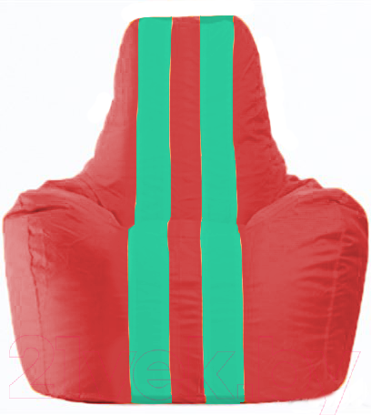 Изображение товара Бескаркасное кресло Flagman Спортинг С1.1-456 (красный/бирюзовые полоски)