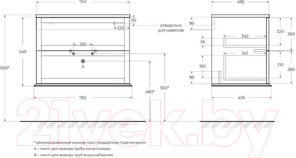 Изображение товара Тумба под умывальник Cezares 54948