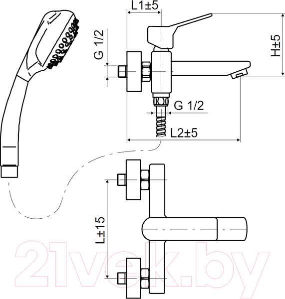 Изображение товара Смеситель Slovarm EF.3515-150