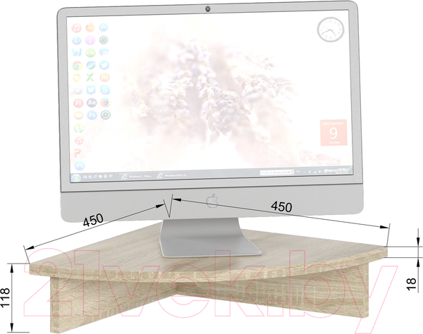 Изображение товара Подставка под монитор Славянская столица С-660 (дуб сонома)