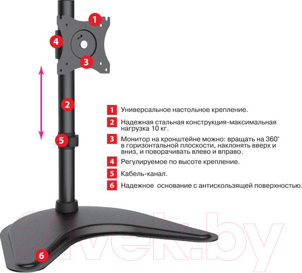 Изображение товара Кронштейн для телевизора ARM Media LCD-T51 (черный)