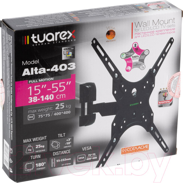 Изображение товара Кронштейн для телевизора Tuarex Alta-403 (черный)