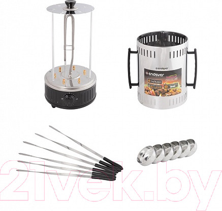 Изображение товара Электрошашлычница Endever Grillmaster 295 (серебристый/черный)